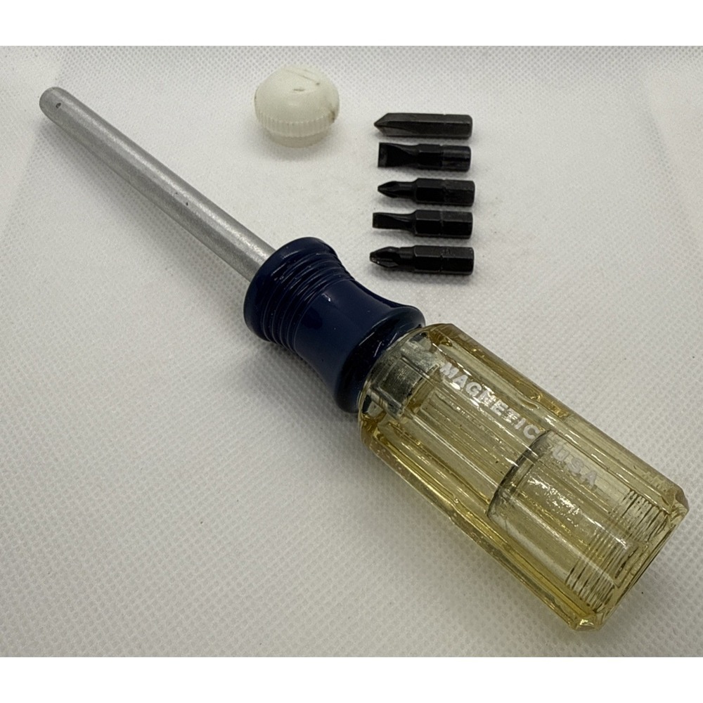 Craftsman 1/4" Bit Driver Magnetic Screwdriver 41467 WF Made in‎ USA With 5 Bits